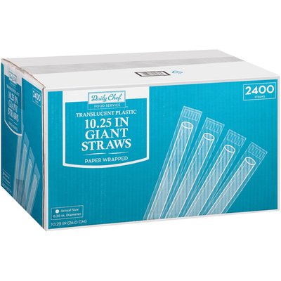 MM Giant Plastic Straws - 1 Box/300 Straws