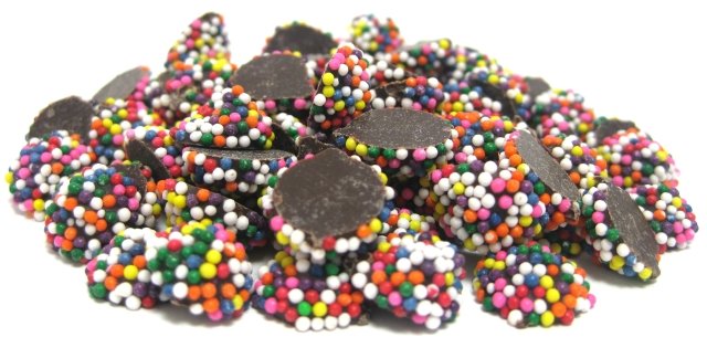 Mini Dark Chocolate Nonpareils (Rainbow) photo