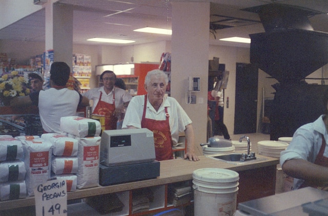 Poppy at the cash register